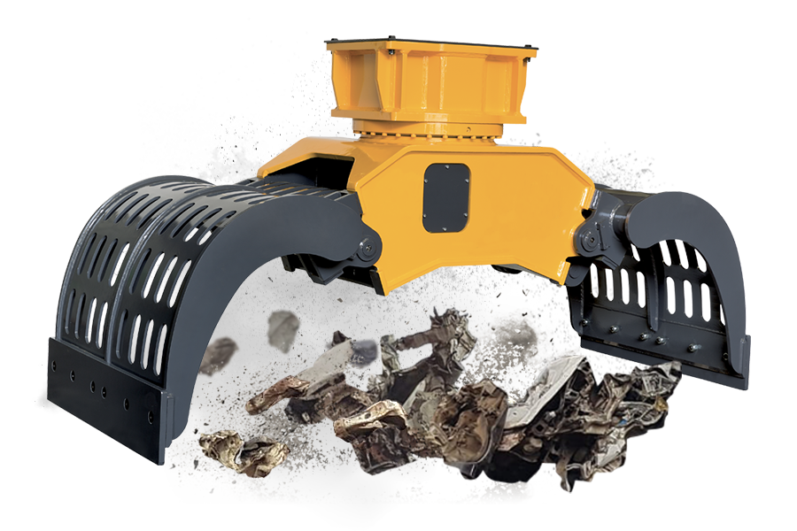 Indeco rotating MultiGrab handling demolition material